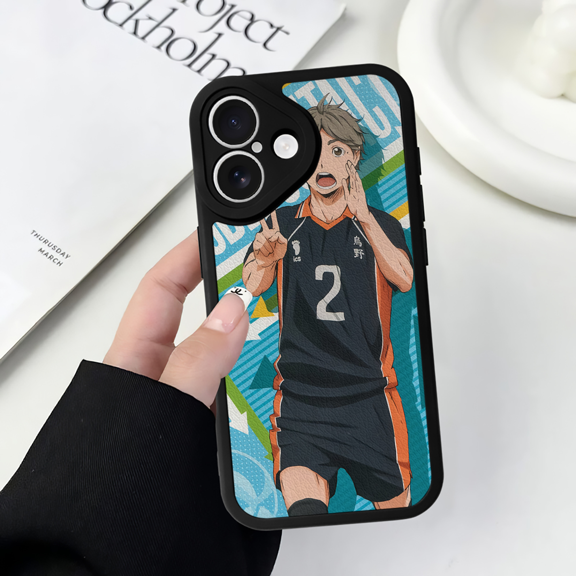 （画像用） ハイキュー!! Haikyu!! 【iPhone 16シリーズ対応】シリコンスマホケース（レザー調） 材質：シリコン